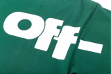 OFF-WHITE Letter Sleeves Splicing Large LOGO Printed Short Sleeve T-shirt Green 01.13