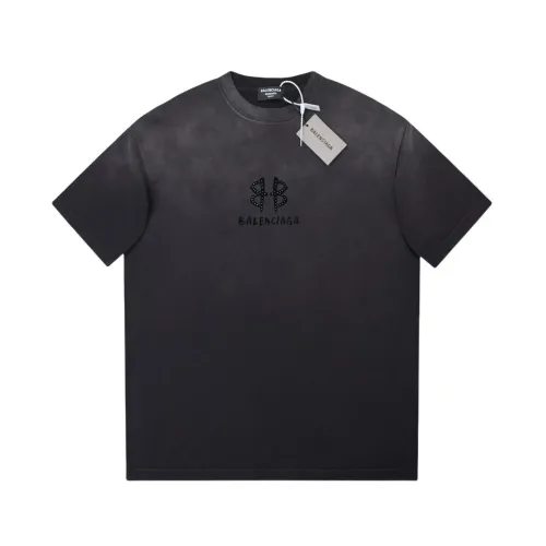 Balenciaga suede tile gradient short-sleeved T-shirt Black 25218