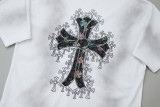 Chrome Hearts 24ss denim patch cross short-sleeved T-shirt White 25306