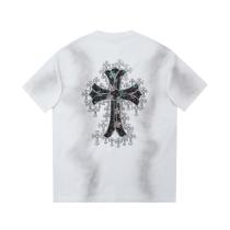Chrome Hearts 24ss denim patch cross short-sleeved T-shirt White 25306