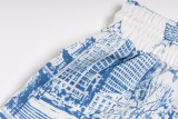 Louis Vuitton 24ss retro hand-painted print suit shorts Blue 25306