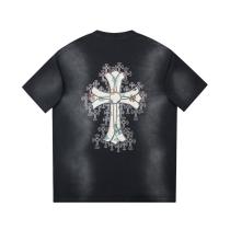 Chrome Hearts 24ss denim patch cross short-sleeved T-shirt Black 25306