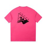 Gucci 24ss surf print short-sleeved T-shirt Pink 25306