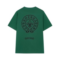 Chrome Hearts 24ss printed diamond horseshoe short-sleeved T-shirt Green 25306
