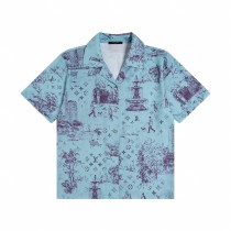Louis Vuitton 24ss retro hand-painted print suit shirt olive green 25306