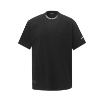 Chrome collar Sanskrit logo pocket short sleeve T-shirt Black 25313