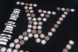 Louis Vuitton Hand-painted smiley face LOGO printed short-sleeved T-shirt Black 25313