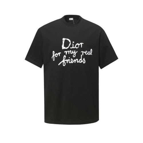 Dior handwritten signature short-sleeved T-shirt Black 25313