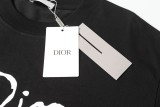 Dior handwritten signature short-sleeved T-shirt Black 25313