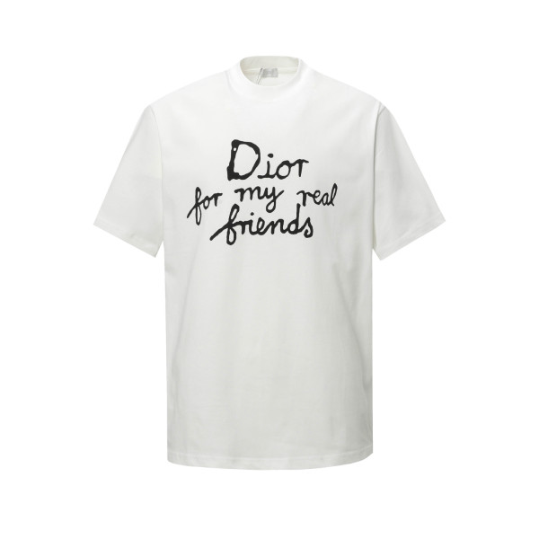 Dior handwritten signature short-sleeved T-shirt White 25313