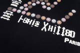 Louis Vuitton Hand-painted smiley face LOGO printed short-sleeved T-shirt Black 25313