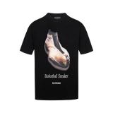 Balenciaga Add to Cart Shoes Print Short Sleeve T-shirt Black 25313