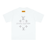 Louis Vuitton hand-applied diamond logo print short-sleeved T-shirt White 25320