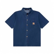 Louis Vuitton 25SS catwalk denim short-sleeved shirt Blue 25320