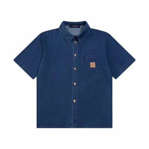 Louis Vuitton 25SS catwalk denim short-sleeved shirt Blue 25320