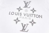 Louis Vuitton hand-applied diamond logo print short-sleeved T-shirt White 25320