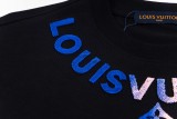 Louis Vuitton employee-exclusive gradient embroidered short-sleeved T-shirt Black 25320