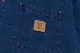 Louis Vuitton 25SS catwalk denim short-sleeved shirt Blue 25320