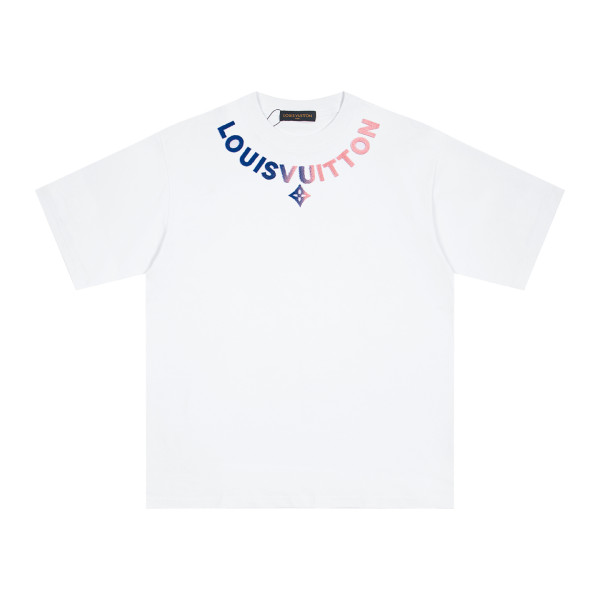 Louis Vuitton employee-exclusive gradient embroidered short-sleeved T-shirt White 25320