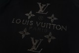 Louis Vuitton hand-applied diamond logo print short-sleeved T-shirt Black 25320