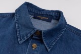 Louis Vuitton 25SS catwalk denim short-sleeved shirt Blue 25320
