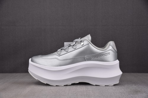 CDG x SALOMON SR811 Leather Platform Silver