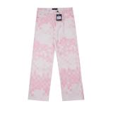 Louis Vuitton Checkerboard Denim Pants Pink 25327