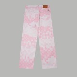 Louis Vuitton Checkerboard Denim Pants Pink 25327