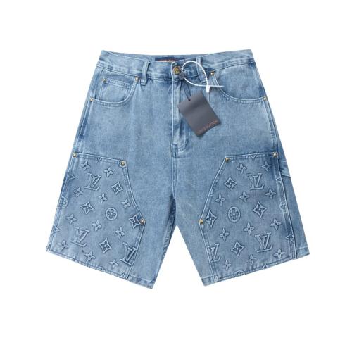 Louis Vuitton Heavy Washed Denim Shorts Blue 25327