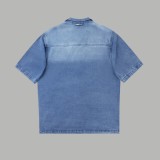 Louis Vuitton Heavy Washed Denim Shirt Blue 25327