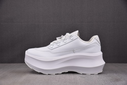 CDG x SALOMON SR811 Leather Platform White