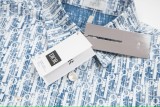 Dior x Stussy classic logo print light blue long-sleeved shirt 25403
