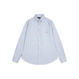 Ralph Lauren classic colorful small logo striped casual long-sleeved shirt 25403