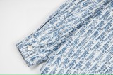 Dior x Stussy classic logo print light blue long-sleeved shirt 25403