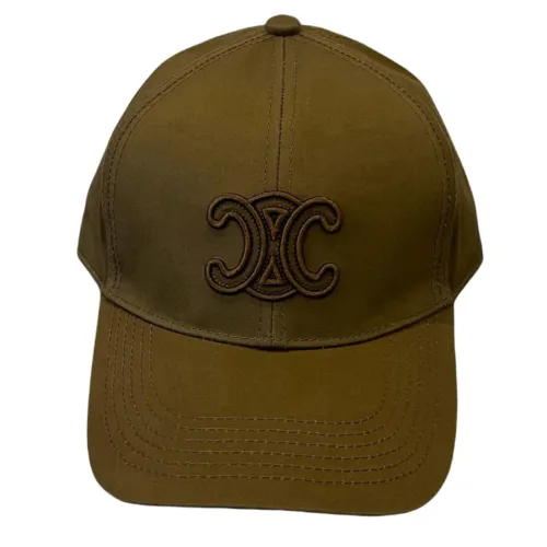 Celine embroidered double C baseball Hats Dark Brown 250414