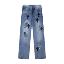 Chrome Hearts Star Cross Leather Jeans 25424