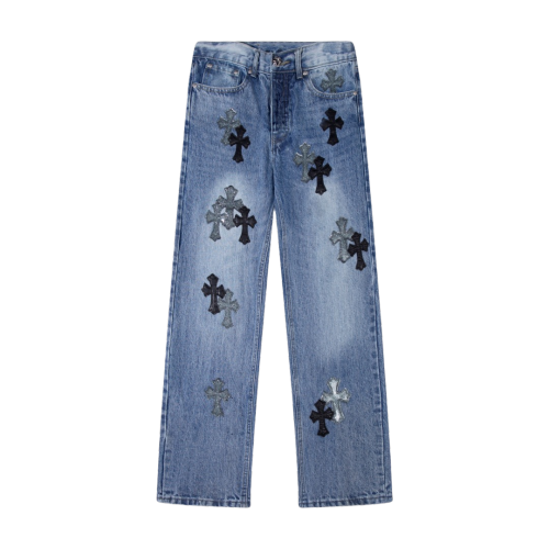 Chrome Hearts Star Cross Leather Jeans 25424