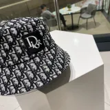 Dior Embroidered classic pattern sunshade bucket Hat Grey 250424