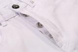 Chrome Hearts white cowhide cross stitch leather jeans 25424