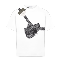 Dior shoulder bag printed logo short-sleeved T-shirt White 25424