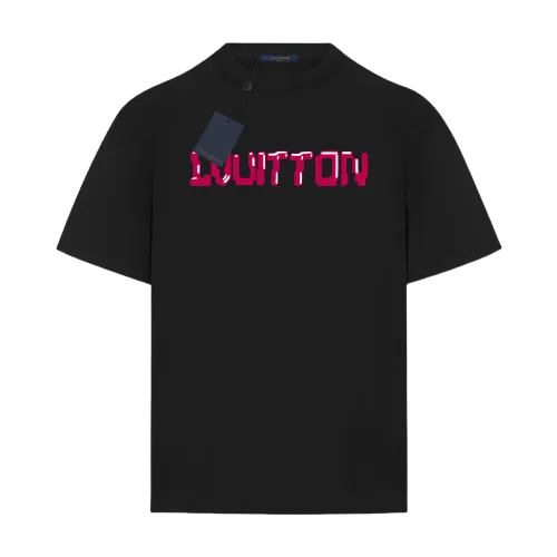 Louis Vuitton show-piece pixel logo short-sleeved T-shirt BLack 25424