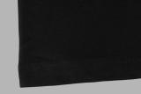 Louis Vuitton hand-painted line painting logo short-sleeved T-shirt Black 25424