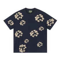 Denim Tears Classic Kapok logo short-sleeved T-shirt Navy Blue 25509