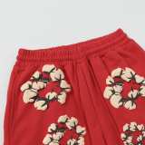 Denim Tears Classic Kapok logo Shorts Red 25509