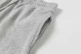 Denim Tears Crystal patch cotton logo design shorts Grey 25509