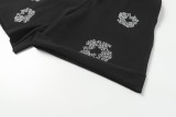 Denim Tears Crystal patch cotton logo design shorts Black 25509