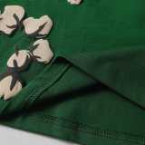 Denim Tears Classic Kapok logo short-sleeved T-shirt Green 25509