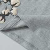 Denim Tears Classic Kapok logo short-sleeved T-shirt Grey 25509