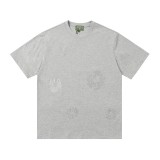 Denim Tears Crystal patch cotton logo design short sleeve T-shirt Grey 25509