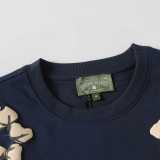 Denim Tears Classic Kapok logo short-sleeved T-shirt Navy Blue 25509